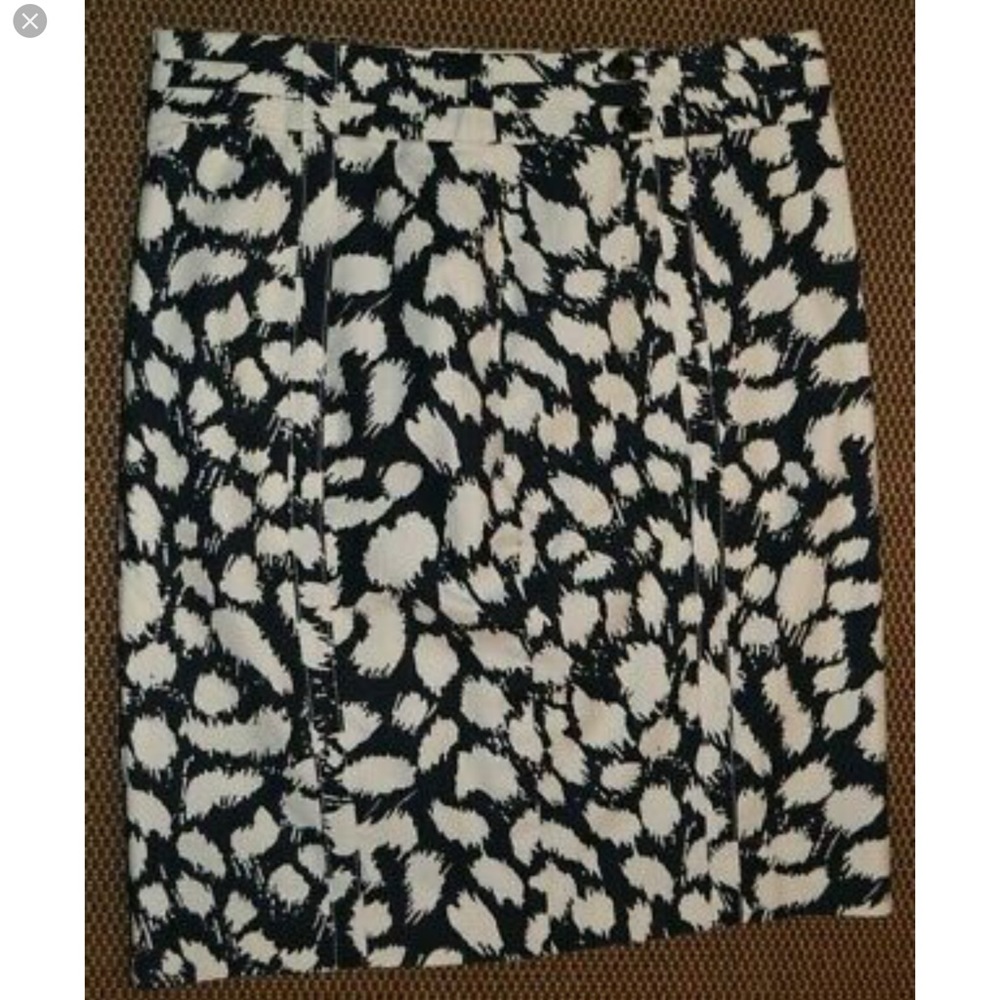 Loft blue and white pencil skirt